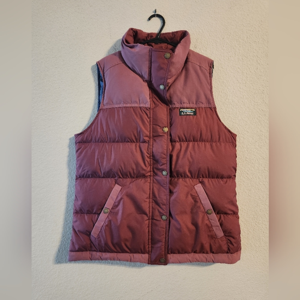 L.L. Bean Mountain Classic Down Vest, Burgundy/Light Rosewood, Size S